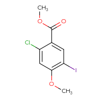 Chemical structure of methyl 2-chloro-5-iodo-4-methoxybenzoate - CSSB00021460204