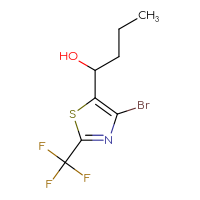 Chemical structure of 1-[4-bromo-2-(trifluoromethyl)-1,3-thiazol-5-yl]butan-1-ol - CSSB21246431294