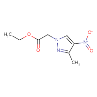 Chemical structure of ethyl 2-(3-methyl-4-nitro-1H-pyrazol-1-yl)acetate - CSSB00010776142