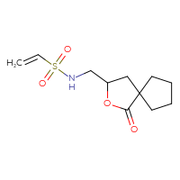 Chemical structure of N-({1-oxo-2-oxaspiro[4.4]nonan-3-yl}methyl)ethene-1-sulfonamide - CSSB21332100907