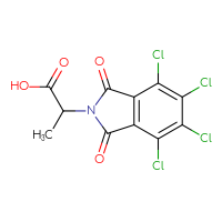 Chemical structure of 2-(4,5,6,7-tetrachloro-1,3-dioxo-2,3-dihydro-1H-isoindol-2-yl)propanoic acid - CSSB00160866323
