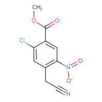 Chemical structure of methyl 2-chloro-4-(cyanomethyl)-5-nitrobenzoate - CSSB00020649716