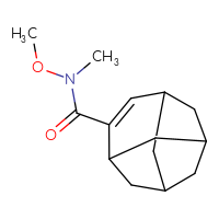Chemical structure of N-methoxy-N-methyltricyclo[4.3.1.1³,⁸]undec-4-ene-4-carboxamide - CSSB15033578899