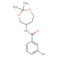 Chemical structure of 3-bromo-N-(2,2-dimethyl-1,3-dioxepan-5-yl)benzamide - CSSB15119906787