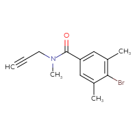 Chemical structure of 4-bromo-N,3,5-trimethyl-N-(prop-2-yn-1-yl)benzamide - CSSB02498194215