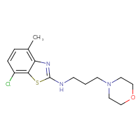 Chemical structure of 7-chloro-4-methyl-N-[3-(morpholin-4-yl)propyl]-1,3-benzothiazol-2-amine - CSSB00025754450