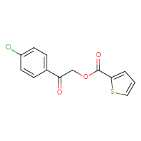 Chemical structure of 2-(4-chlorophenyl)-2-oxoethyl thiophene-2-carboxylate - CSSB00027730248