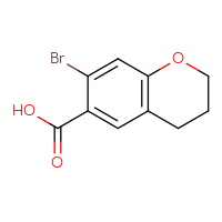 Chemical structure of 7-bromo-3,4-dihydro-2H-1-benzopyran-6-carboxylic acid - CSSB03440093709