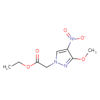 Chemical structure of ethyl 2-(3-methoxy-4-nitro-1H-pyrazol-1-yl)acetate - CSSB00000022506