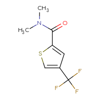 Chemical structure of N,N-dimethyl-4-(trifluoromethyl)thiophene-2-carboxamide - CSSB01150686806