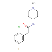Chemical structure of 2-(2-chloro-5-fluorophenyl)-N-(1-methylpiperidin-4-yl)acetamide - CSSB01394530644