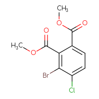 Chemical structure of 1,2-dimethyl 3-bromo-4-chlorobenzene-1,2-dicarboxylate - CSSB02140262905
