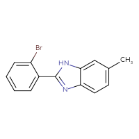 Chemical structure of 2-(2-bromophenyl)-6-methyl-1H-1,3-benzodiazole - CSSB00000390139