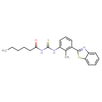 Chemical structure of 1-[3-(1,3-benzothiazol-2-yl)-2-methylphenyl]-3-hexanoylthiourea - CSSB00121715324