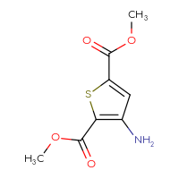 Chemical structure of 2,5-dimethyl 3-aminothiophene-2,5-dicarboxylate - CSSB00010371485