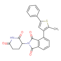 Chemical structure of 2-(2,6-dioxopiperidin-3-yl)-4-(2-methyl-5-phenylthiophen-3-yl)-2,3-dihydro-1H-isoindole-1,3-dione - CSSB21531615524