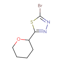 Chemical structure of 2-bromo-5-(oxan-2-yl)-1,3,4-thiadiazole - CSSB00011858819