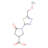 Chemical structure of 1-[5-(methoxymethyl)-1,3,4-thiadiazol-2-yl]-5-oxopyrrolidine-3-carboxylic acid - CSSB00138414713