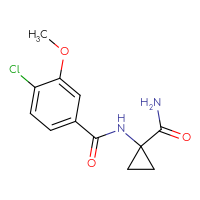 Chemical structure of N-(1-carbamoylcyclopropyl)-4-chloro-3-methoxybenzamide - CSSB00091686780