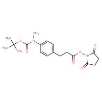 Chemical structure of 2,5-dioxopyrrolidin-1-yl 3-(4-{[(tert-butoxy)carbonyl](methyl)amino}phenyl)propanoate - CSSB20270601824