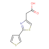 Chemical structure of 2-[2-(thiophen-3-yl)-1,3-thiazol-4-yl]acetic acid - CSSB00000205976