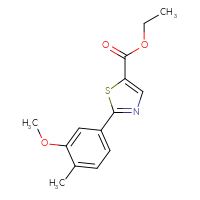 Chemical structure of ethyl 2-(3-methoxy-4-methylphenyl)-1,3-thiazole-5-carboxylate - CSSB02505962986