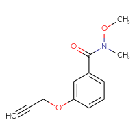 Chemical structure of N-methoxy-N-methyl-3-(prop-2-yn-1-yloxy)benzamide - CSSB15027630833