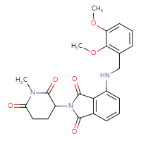 Chemical structure of 4-{[(2,3-dimethoxyphenyl)methyl]amino}-2-(1-methyl-2,6-dioxopiperidin-3-yl)-2,3-dihydro-1H-isoindole-1,3-dione - CSSB06559341946