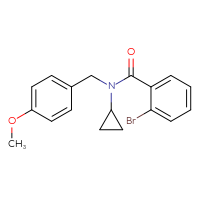 Chemical structure of 2-bromo-N-cyclopropyl-N-[(4-methoxyphenyl)methyl]benzamide - CSSB00105854457