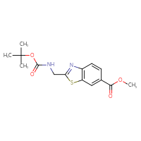 Chemical structure of methyl 2-({[(tert-butoxy)carbonyl]amino}methyl)-1,3-benzothiazole-6-carboxylate - CSSB06591508265