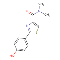 Chemical structure of 2-(4-hydroxyphenyl)-N,N-dimethyl-1,3-thiazole-4-carboxamide - CSSB01997678404