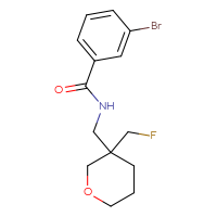 Chemical structure of 3-bromo-N-{[3-(fluoromethyl)oxan-3-yl]methyl}benzamide - CSSB14843094803