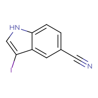 Chemical structure of 3-iodo-1H-indole-5-carbonitrile - CSSB00013208994