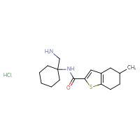 Chemical structure of N-[1-(aminomethyl)cyclohexyl]-5-methyl-4,5,6,7-tetrahydro-1-benzothiophene-2-carboxamide hydrochloride - CSSB00161156770