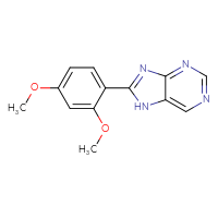 Chemical structure of 8-(2,4-dimethoxyphenyl)-7H-purine - CSSB00039452107