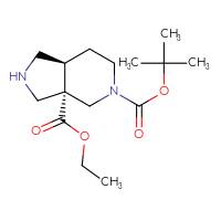 Chemical structure of 5-tert-butyl 3a-ethyl (3aS,7aS)-octahydro-1H-pyrrolo[3,4-c]pyridine-3a,5-dicarboxylate - CSSB09889824959