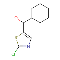 Chemical structure of (2-chloro-1,3-thiazol-5-yl)(cyclohexyl)methanol - CSSB21246484934