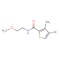 Chemical structure of 4-bromo-N-(2-methoxyethyl)-3-methylthiophene-2-carboxamide - CSSB01991534778