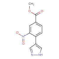 Chemical structure of methyl 3-nitro-4-(1H-pyrazol-4-yl)benzoate - CSSB00008649982