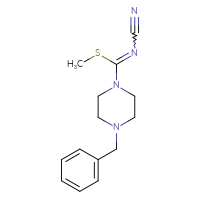 Chemical structure of [(4-benzylpiperazin-1-yl)(methylsulfanyl)methylidene](cyano)amine - CSSB00012339450