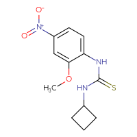 Chemical structure of 3-cyclobutyl-1-(2-methoxy-4-nitrophenyl)thiourea - CSSB03579497918
