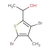 Chemical structure of 1-(3,5-dibromo-4-methylthiophen-2-yl)ethan-1-ol - CSSB00113342013