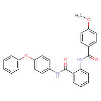 Chemical structure of 4-methoxy-N-{2-[(4-phenoxyphenyl)carbamoyl]phenyl}benzamide - CSSB00121621581