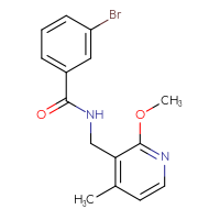 Chemical structure of 3-bromo-N-[(2-methoxy-4-methylpyridin-3-yl)methyl]benzamide - CSSB02254535230