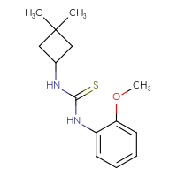 Chemical structure of 3-(3,3-dimethylcyclobutyl)-1-(2-methoxyphenyl)thiourea - CSSB02004874119