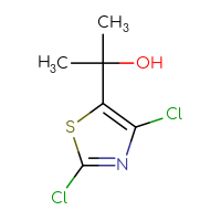 Chemical structure of 2-(2,4-dichloro-1,3-thiazol-5-yl)propan-2-ol - CSSB02125913493