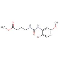 Chemical structure of methyl 4-{[(2-bromo-5-methoxyphenyl)carbamoyl]amino}butanoate - CSSB02043044927