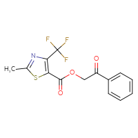 Chemical structure of 2-oxo-2-phenylethyl 2-methyl-4-(trifluoromethyl)-1,3-thiazole-5-carboxylate - CSSB00025737221