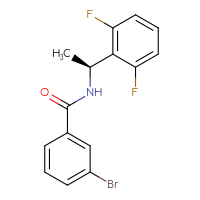 Chemical structure of 3-bromo-N-[(1S)-1-(2,6-difluorophenyl)ethyl]benzamide - CSSB15156407713