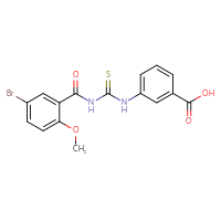 Chemical structure of 3-({[(5-bromo-2-methoxyphenyl)formamido]methanethioyl}amino)benzoic acid - CSSB00102605717
